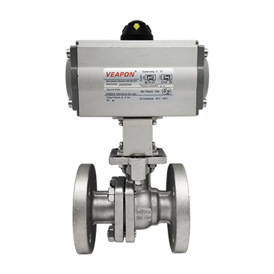 Válvula de esfera de flange de alta temperatura pneumática