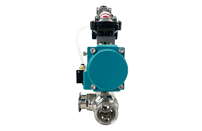Válvula de esfera de 3 vias pneumática com interruptor de limite