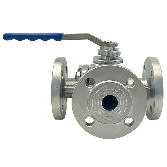  Válvula manual de esfera de flange de 3 vias
