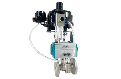 Válvula de esfera flangeada de aço carbono pneumático com posicionador
