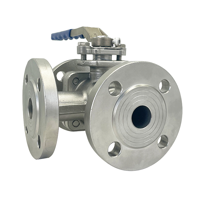  Válvula manual de esfera de flange de 3 vias