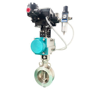 Válvula de borboleta pneumática com base metal com posicionador