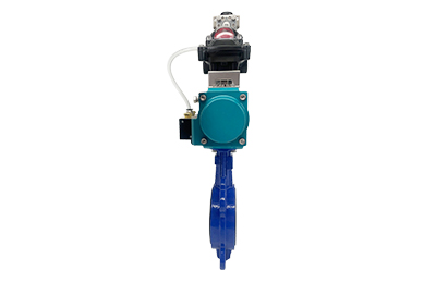 Válvula borboleta pneumática com interruptor de limite