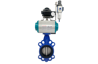 Válvula borboleta pneumática com interruptor de limite