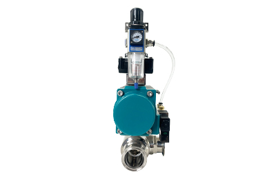 Válvula de esfera de 3 vias pneumática com interruptor de limite