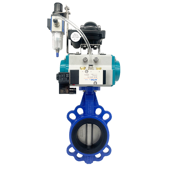 Válvula borboleta pneumática com interruptor de limite