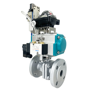 Válvula de esfera flangeada de aço carbono pneumático com interruptor limite
