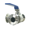 Válvula manual de esfera sanitária de 3 vias 